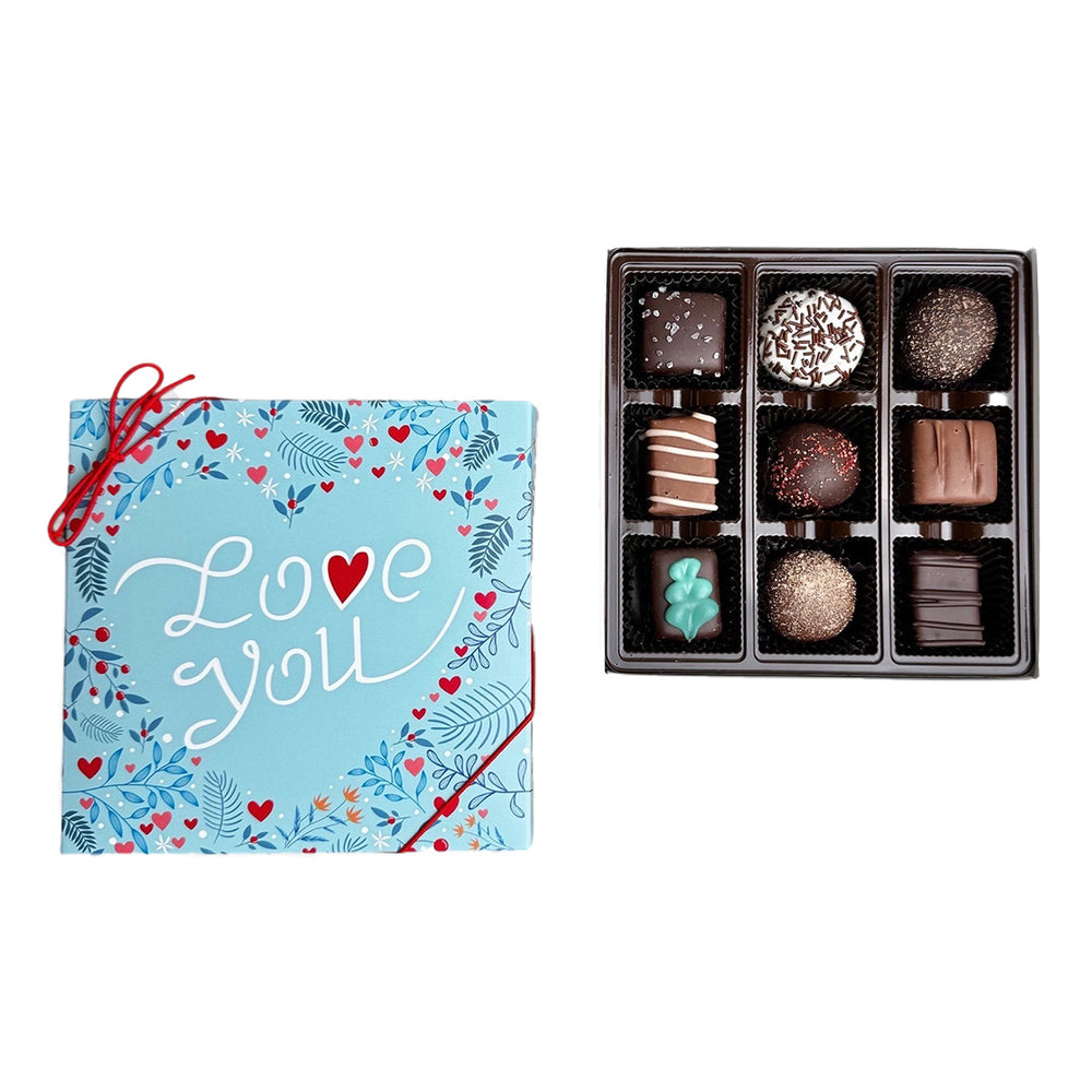 "I Love You" Valentine's Assorted Chocolates 9 Piece